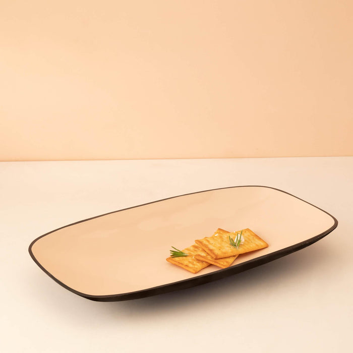 Pink Metal Platter With Enamel - ellementry