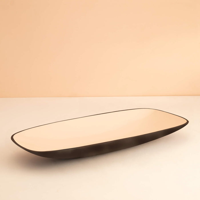 Pink Metal Platter With Enamel