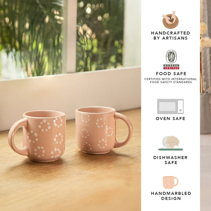 Pink Pastel Ceramic Mug set of 2