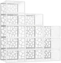 PINKPUM Large Shoe Boxes Clear Plastic Stackable, 12 Pack Shoe Storage Box Organizer for Closets, Foldable Sneaker Storage Fit for Size 11