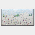 Large Snow Mountain Skier 3D Canvas Painting Snow Mountain Landscape Texture Wall Art Snow Painting