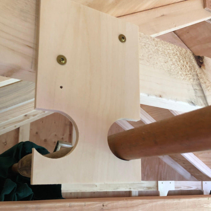 Pole Saw and Long Pool Equipment Organizer, shed organization, yard shed, garden shed - HangThis Up. Pole Hooks