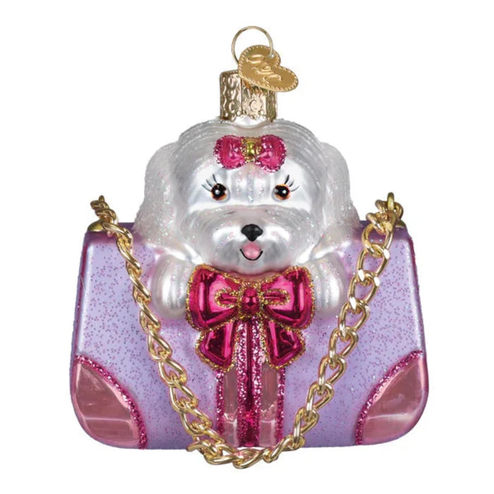 Posh Pup In A Purse Ornament