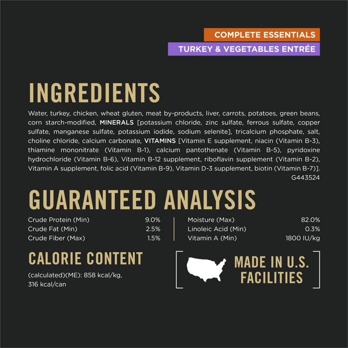 Purina Pro Plan Complete Essentials Grain Free Classic Turkey and Sweet Potato Wet Dog Food