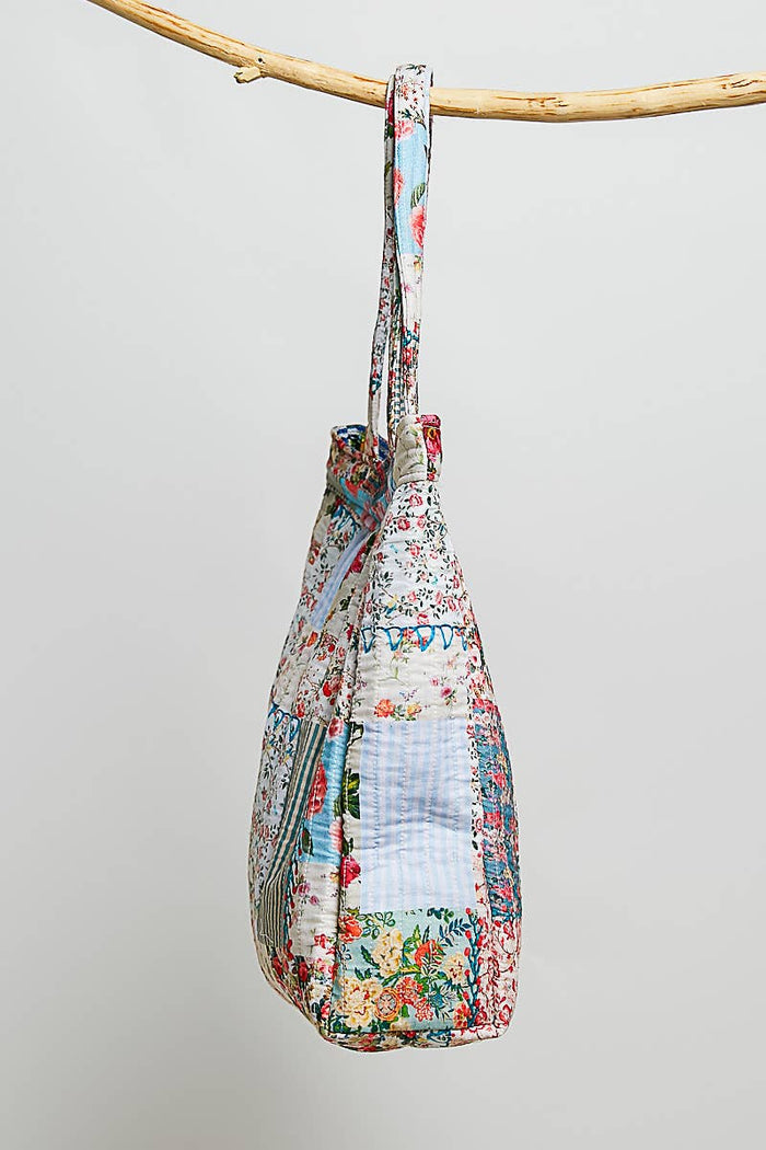 Quilted Patchwork Shoulder Tote Bag by POL