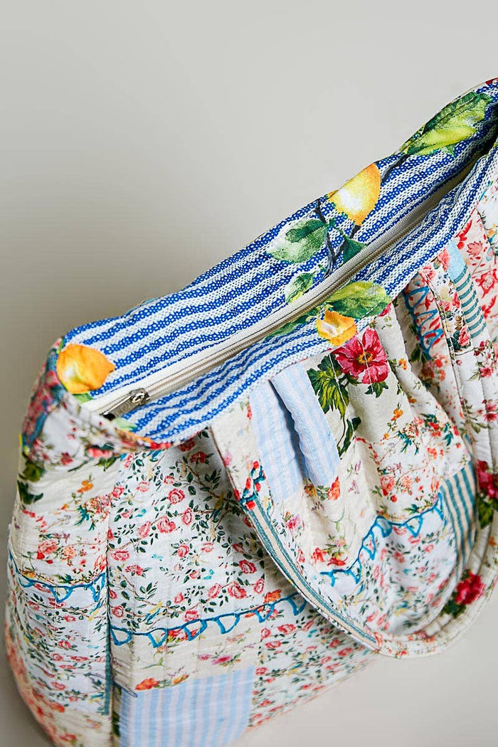 Quilted Patchwork Shoulder Tote Bag by POL