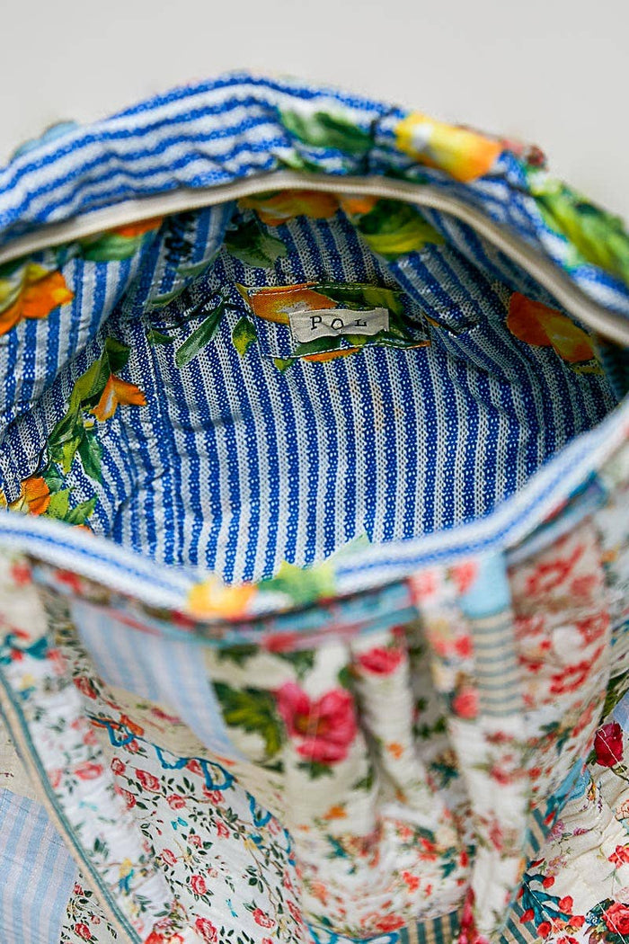 Quilted Patchwork Shoulder Tote Bag by POL