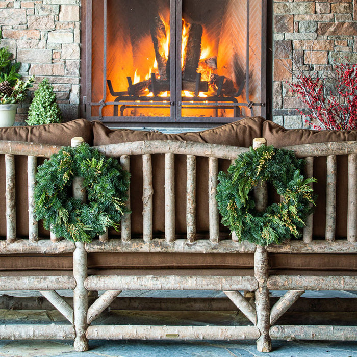 Real Noble Fir Candle Ring Wreath, 15"