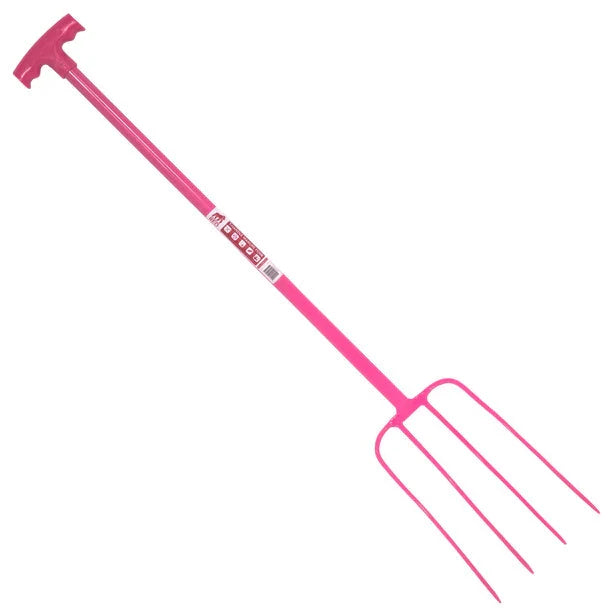 Red Gorilla 4 Prong Manure Fork with T Handle Durable Stable & Paddock Tool-Eclipse Fencing