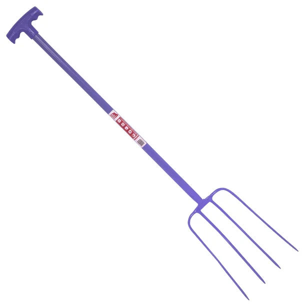 Red Gorilla 4 Prong Manure Fork with T Handle Durable Stable & Paddock Tool-Eclipse Fencing