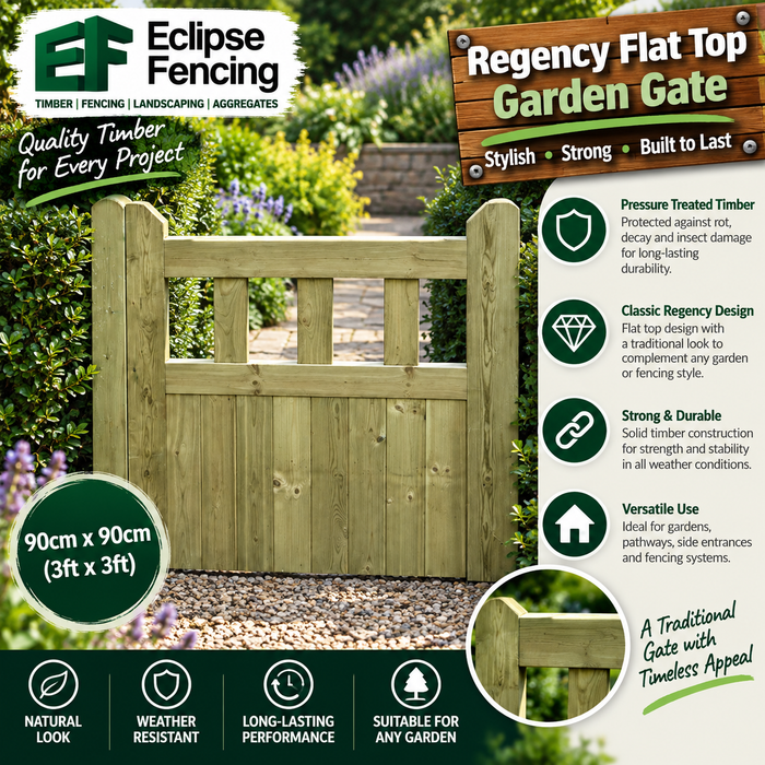 Regency Gate Pressure Treated 90cm x 90cm-Eclipse Fencing
