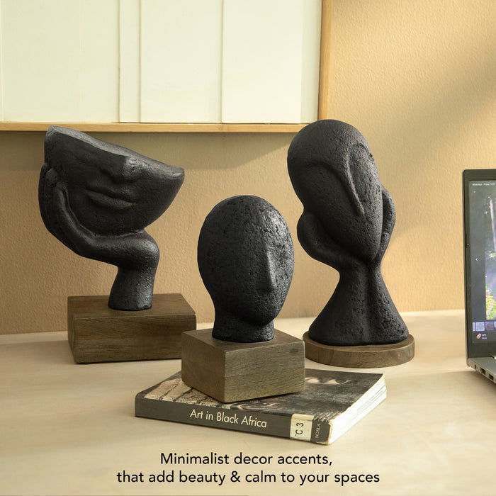Restive Face Ecomix Sculpture - Black