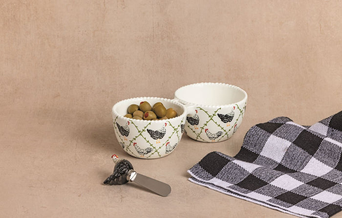 Rooster Double Tidbit Set