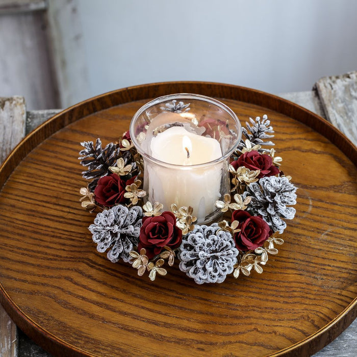 Rose & Pine Cone Candlestick Garland VCI Imports