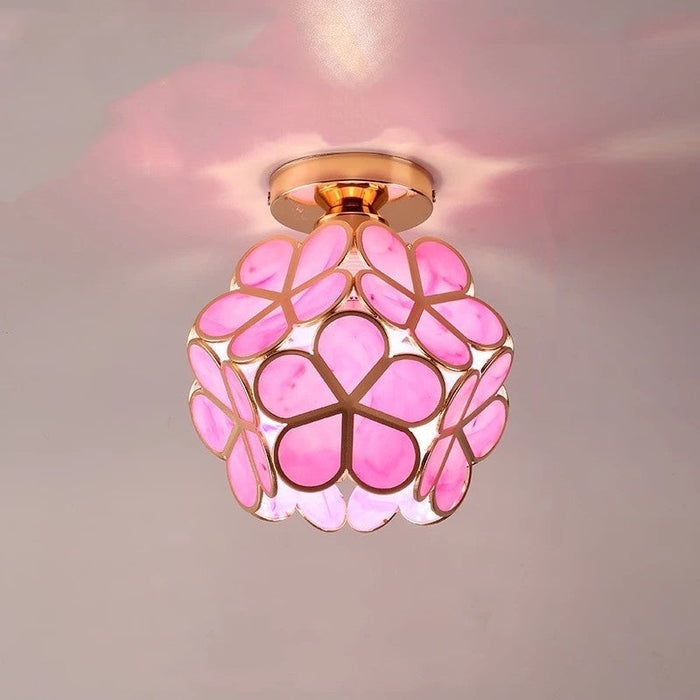 Rosendorf Frosted Glass Flower Flush Mount Lighting Modern Luxuries Inc.