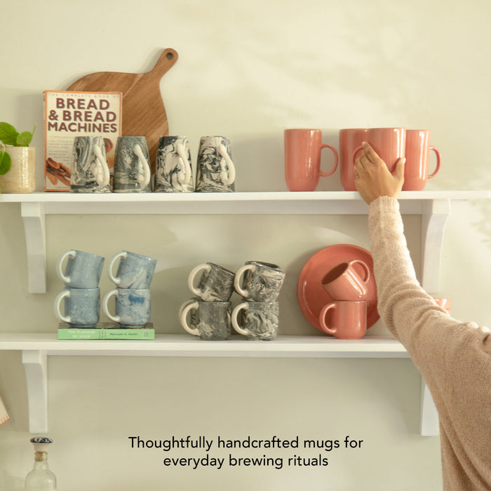Rustic Reef Ceramic Mug With Wooden Lid