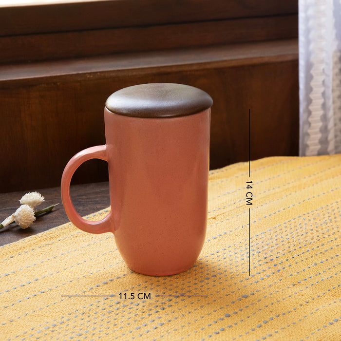 Rustic Reef Ceramic Mug With Wooden Lid