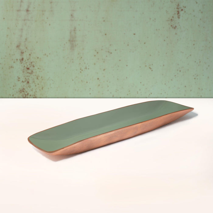 sap green metal-enamel fusion platter - ellementry