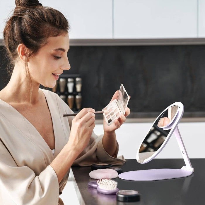 Sara Ultra Slim Foldable Lighted Travel Mirror