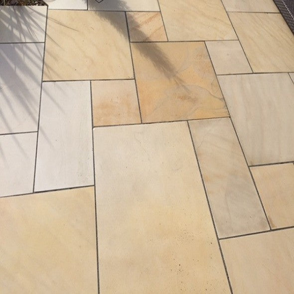 Sawn Mint 4 Sizes Patio Pack – Premium Natural Stone Paving-Eclipse Fencing