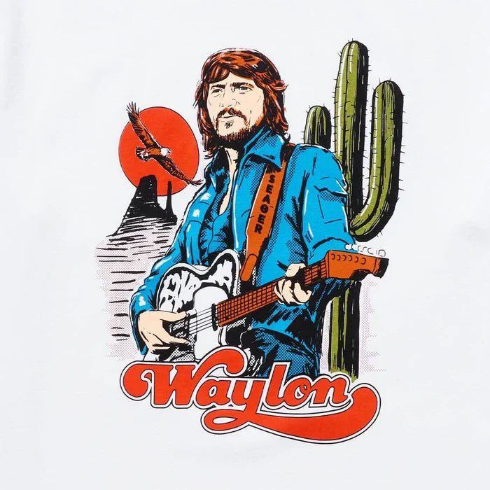 Seager X Waylon Jennings White Tee