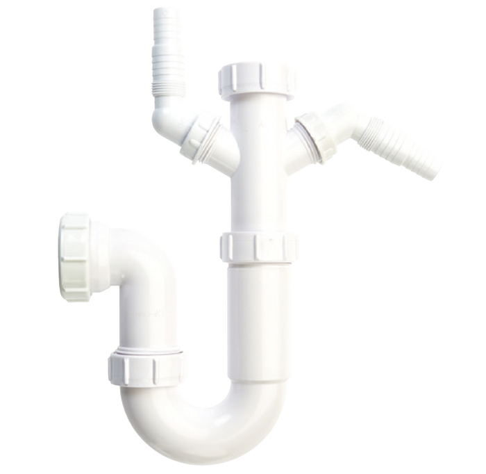 Securplumb Washing Machine Waste Trap 2 Spigot 40 x 75mm – Dual Appliance Drain Solution-Eclipse Fencing