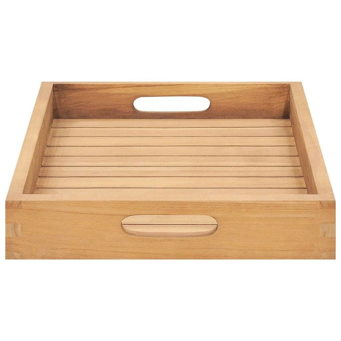 Serving Tray 23.6"x13.8" Solid Wood Teak - Divine Heart L.A.