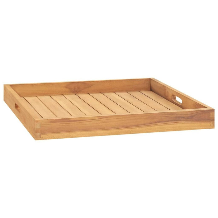 Serving Tray 23.6"x23.6" Solid Wood Teak - Divine Heart L.A.