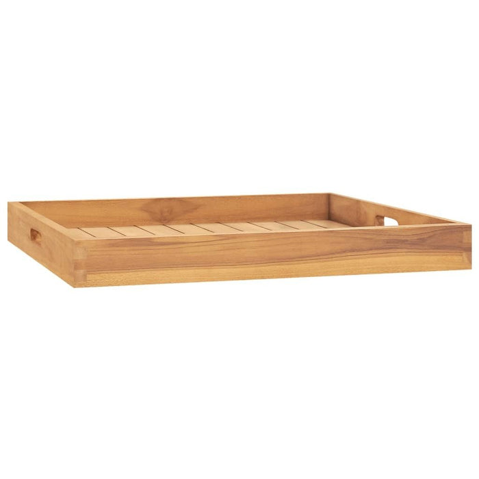 Serving Tray 23.6"x23.6" Solid Wood Teak - Divine Heart L.A.