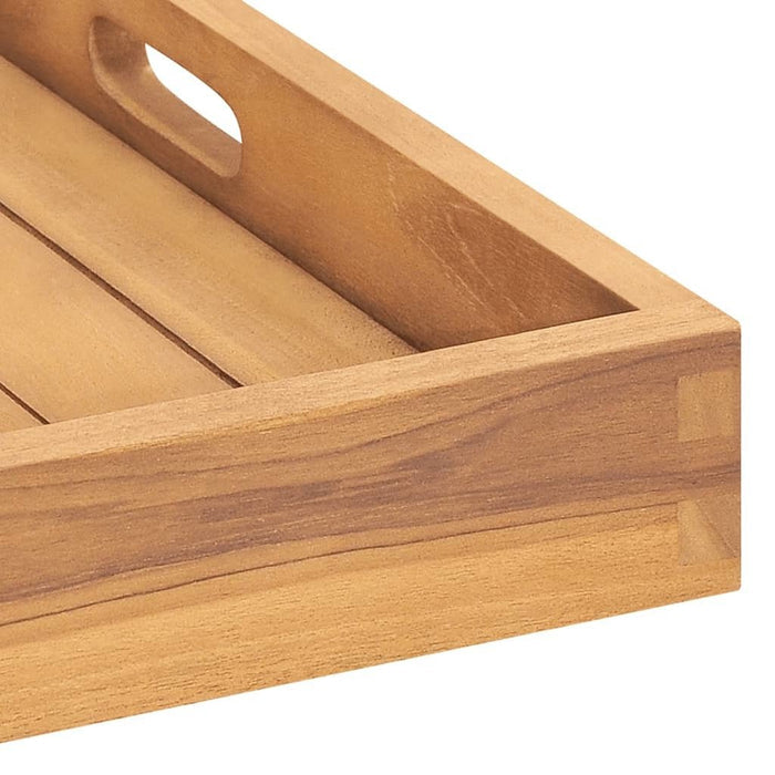 Serving Tray 23.6"x23.6" Solid Wood Teak - Divine Heart L.A.