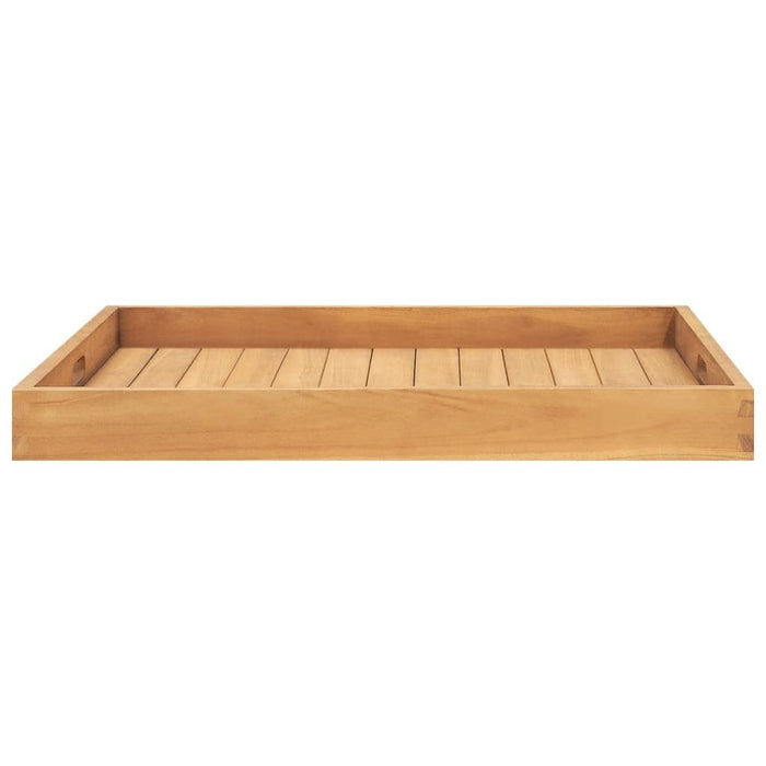 Serving Tray 27.6"x27.6" Solid Wood Teak - Divine Heart L.A.