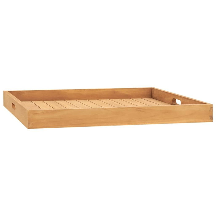 Serving Tray 27.6"x27.6" Solid Wood Teak - Divine Heart L.A.