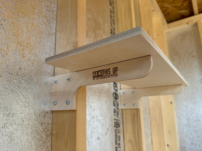 Shed Shelf and Bracket Kit - Stud Mount - HangThis Up