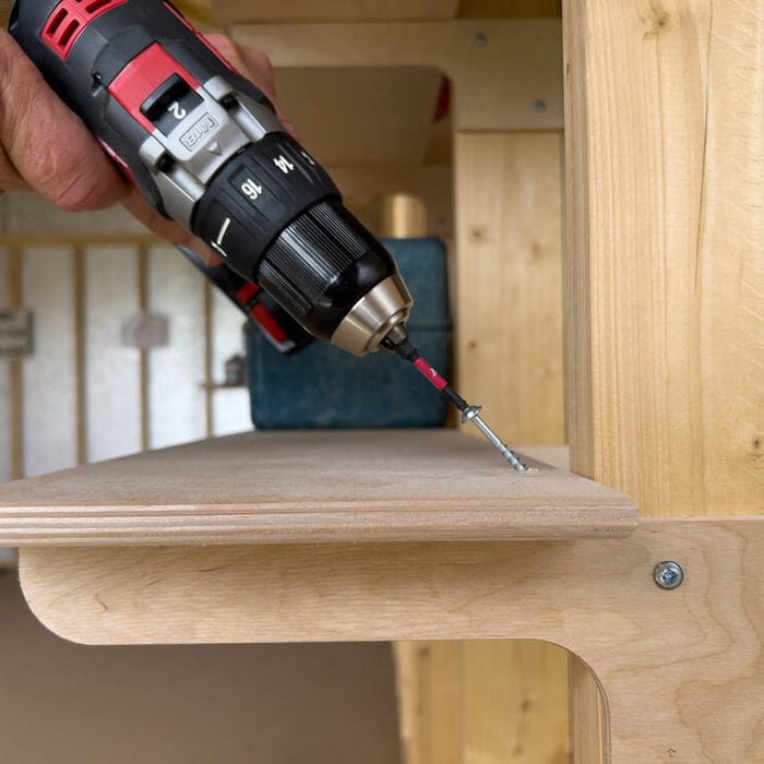 Shelf and Tool Rack Kit Combo, Shed Storage Organizers, Shelf and Bracket, Tool Organizers, Yard Tool Rack - HangThis Up