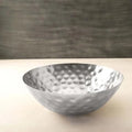 Silver Hammered Metal Bowl- Large - ellementry