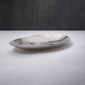 silver textured metal platter- large - ellementry