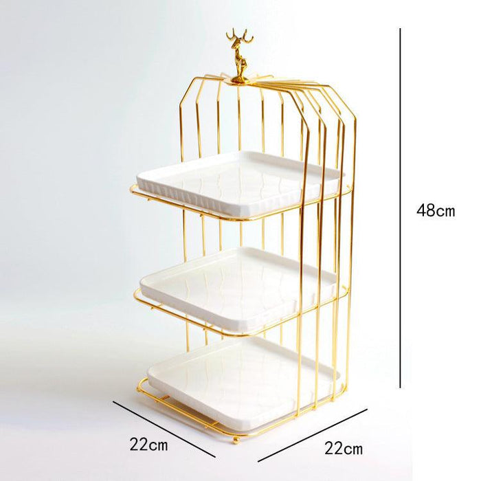 Simple Luxuries Gold Plated Ceramic Dessert Display Rack - Divine Heart L.A.