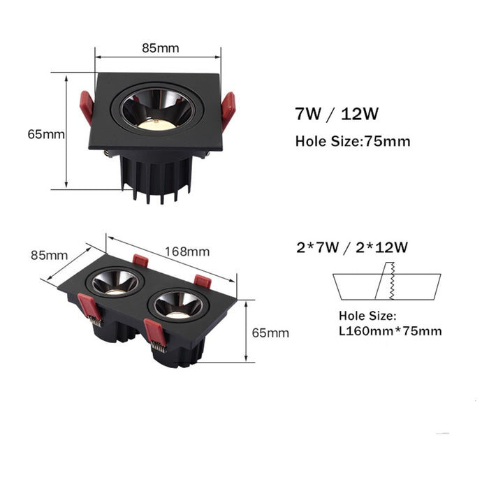 Single/Double Head LED Recessed Ceiling Spotlight - Level Decor