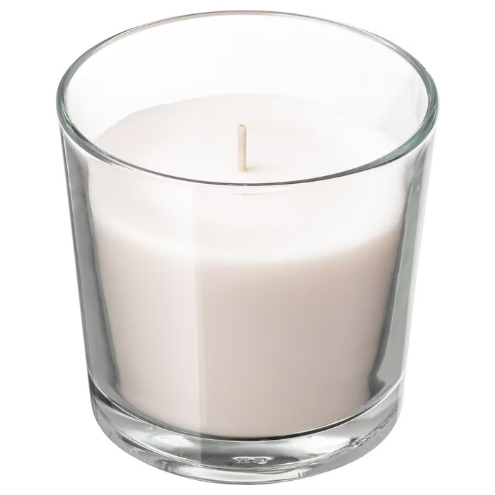 SINNLIG Scented candle in glass, Sweet vanilla/natural, 9cm