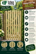 Slatted Flat Top Side Gate – 0.9m x 1.8m – Pressure Treated-Eclipse Fencing