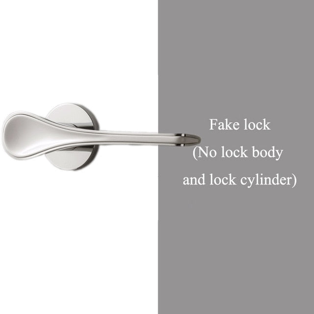 Sleek Two-Tone Door Handle - White/White with Dummy Lock - Level Decor