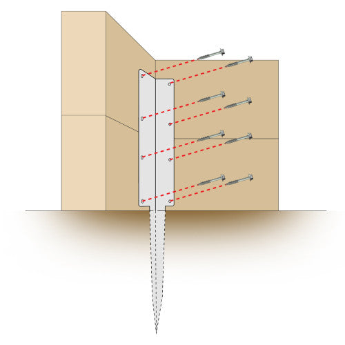 SleeperSecure Double Sleeper Corner Support Spike 670mm x 100mm – Heavy-Duty Timber Corner Reinforcement-Eclipse Fencing