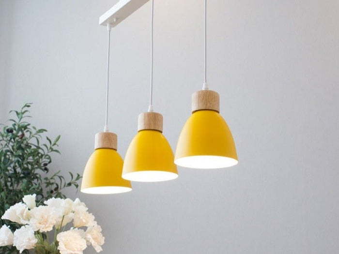 Solskin Pendant Light - Yellow- 3 Heads- Rectangle - Level Decor