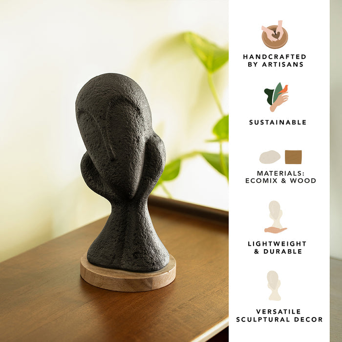 Spellbound Face Ecomix Sculpture - Black