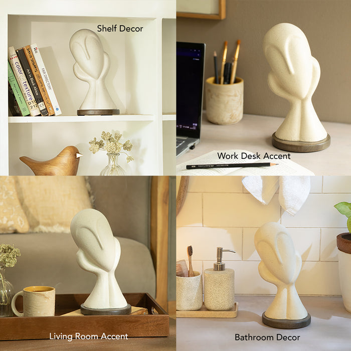 Spellbound Face Ecomix Sculpture - White