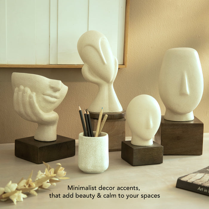 Spellbound Face Ecomix Sculpture - White