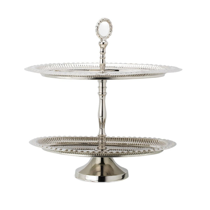 SS Cake Stand 2 Tier Silver - ellementry