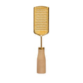 Standing Stainless Steel Grater with Wood Handle, Gold Finish