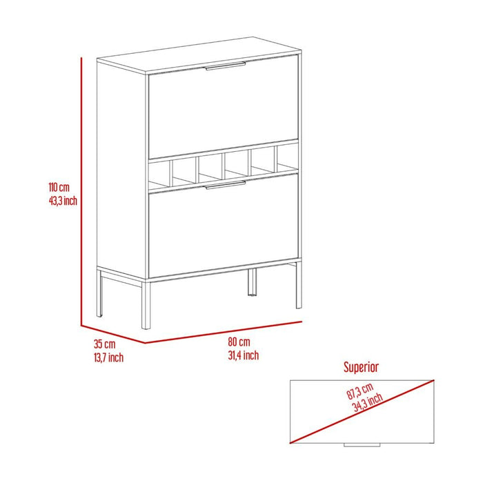 DEPOT E - SHOP Staten Bar Cabinet, Two Door Flexible Cabinets, Light Gray - Divine Heart L.A.