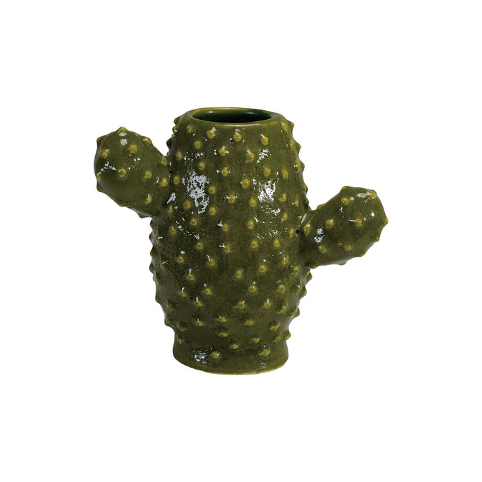 Stoneware Cactus Flower Vase (4 3/4")